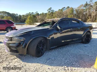 2020 Dodge Charger Scat Pack with VIN 2C3CDXGJ5LH184364, listed as a Copart auction lot 42055145 with 87,595 mi miles and Salvage Title. Bid and sale history available at carsss.com. Image 1.