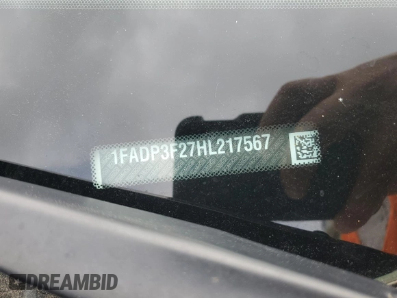2017 Ford Focus SE with VIN 1FADP3F27HL217567, listed as a Copart auction lot 53749175 with 62,727 mi miles and Salvage title. Bid and sale history available at DreamBid. Image 13.