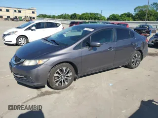 2015 Honda Civic EX z VIN 19XFB2F87FE055316, wystawiony jako Copart lot #54130135 z przebiegiem 136 284 mil mil oraz Szkoda całkowita • Salvage title. Historia ofert i sprzedaży dostępna na DreamBid. Obrazek 1.