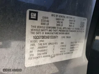 2016 Chevrolet Colorado 4WD Z71 with VIN 1GCGTDE36G1333971, listed as a Copart auction lot 48123525 with 193,565 mi miles and Salvage Title. Bid and sale history available at carsss.com. Image 13.