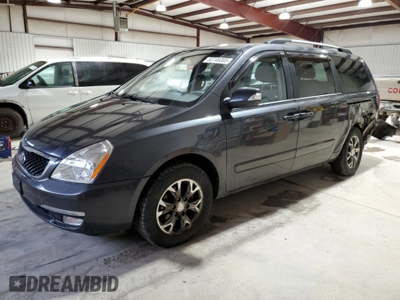 2014 Kia Sedona LX with VIN KNDMG4C77E6541368, listed as a Copart auction lot 52749305 with 130,253 mi miles and Salvage Title. Bid and sale history available at carsss.com. Image 1.