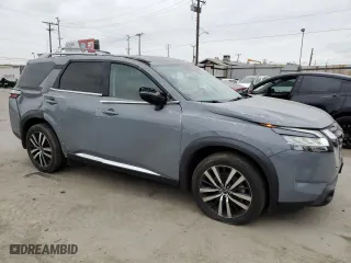 2023 Nissan Pathfinder Platinum with VIN 5N1DR3DG7PC200653, listed as a Copart auction lot 53497265 with 17,007 mi miles and Salvage Title. Bid and sale history available at carsss.com. Image 4.