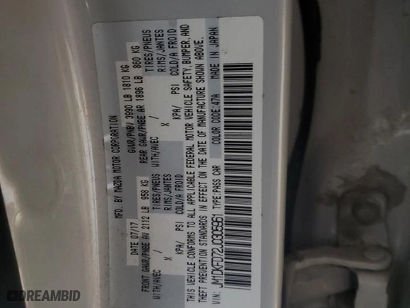 2018 Mazda CX-3 Grand Touring with VIN JM1DKFD72J0305961, listed as a Copart auction lot 45953085 with 93,221 mi miles and Salvage Title. Bid and sale history available at carsss.com. Image 13.