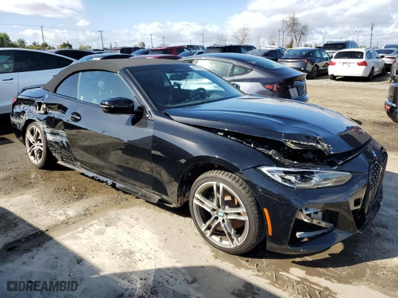 2023 BMW 4 Series 430i with VIN WBA23AT02PCL61138, listed as a Copart auction lot 45606085 with 18,698 mi miles and Salvage Title. Bid and sale history available at carsss.com. Image 4.