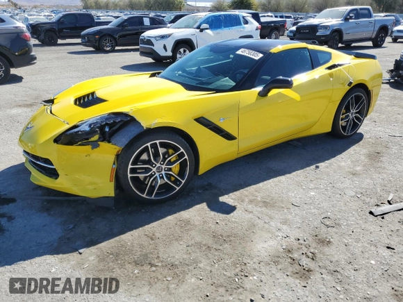 2016 Chevrolet Corvette Z51 3LT with VIN 1G1YL2D7XG5106944, listed as a Copart auction lot 46758305 with 24,802 mi miles and Salvage title. Bid and sale history available at DreamBid. Image 1.