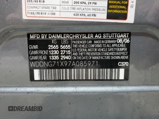 2007 Mercedes-Benz S 550 with VIN WDDNG71X97A085971, listed as a Copart auction lot 49635025 with 104,916 mi miles and Salvage Title. Bid and sale history available at DreamBid. Image 12.