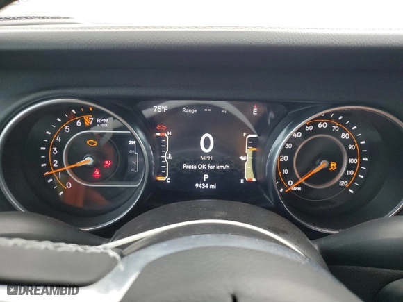 2023 Jeep Gladiator Overland with VIN 1C6HJTFG2PL559314, listed as a Copart auction lot 44985505 with 9,434 mi miles and Salvage Title. Bid and sale history available at carsss.com. Image 9.