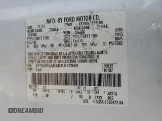 2011 Ford Ranger XL with VIN 1FTKR1AE4BPA17540, listed as a Copart auction lot 79715584 with 128,207 mi miles and Salvage Title. Bid and sale history available at carsss.com. Image 12.