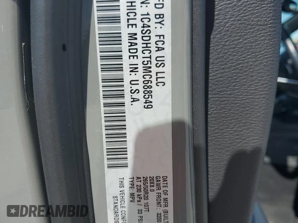 2021 Dodge Durango R/T с VIN 1C4SDHCT5MC688549, выставлен на аукционе Copart как лот 51748205 с пробегом 82 652 миль миль и Списание • Salvage title. История ставок и продаж доступна на DreamBid. Изображение 16.