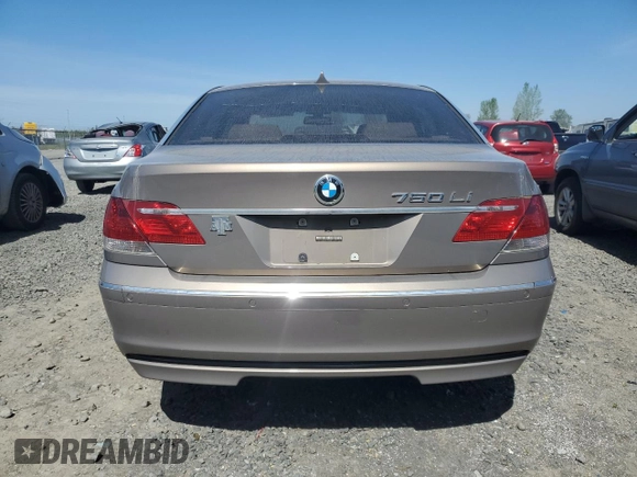 2008 BMW 7 Series 750Li with VIN WBAHN83548DT79127, listed as a Copart auction lot 53296435 with 116,915 mi miles and Clean title. Bid and sale history available at DreamBid. Image 6.
