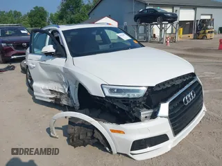 2018 Audi Q3 Premium Plus with VIN WA1JCCFS5JR030088, listed as a IAAI auction lot 42703057 with 25,599 mi miles and . Bid and sale history available at DreamBid. Image 1.