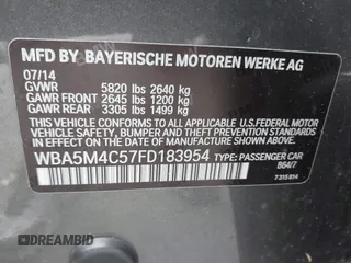 2015 BMW 5 Series 535i Gran Turismo xDrive с VIN WBA5M4C57FD183954, выставлен на аукционе IAAI как лот 42524365 с пробегом 77 726 миль миль и . История ставок и продаж доступна на DreamBid. Изображение 9.
