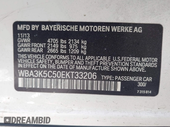2014 BMW 3 Series 328d xDrive с VIN WBA3K5C50EKT33206, выставлен на аукционе IAAI как лот 42304444 с пробегом 142 918 миль миль и . История ставок и продаж доступна на DreamBid. Изображение 9.