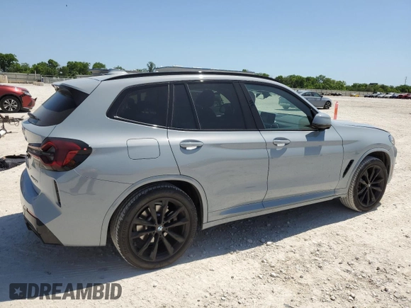 2024 BMW X3 sDrive30i z VIN 5UX43DP0XR9X30530, wystawiony jako Copart lot #53082015 z przebiegiem 10 748 mil mil oraz Szkoda całkowita • Salvage title. Historia ofert i sprzedaży dostępna na DreamBid. Obrazek 3.