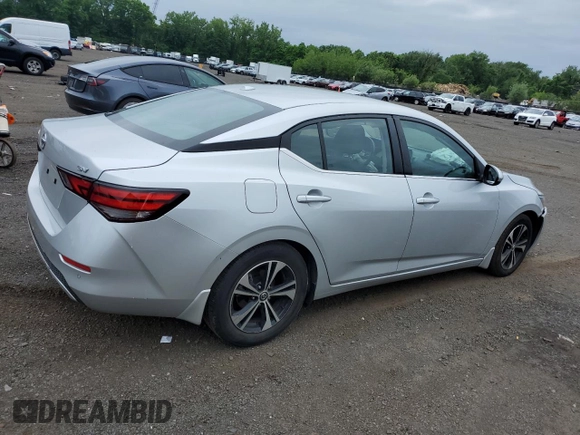 2021 Nissan Sentra SV with VIN 3N1AB8CV6MY288481, listed as a Copart auction lot 59958195 with 33,644 mi miles and Salvage title. Bid and sale history available at DreamBid. Image 3.