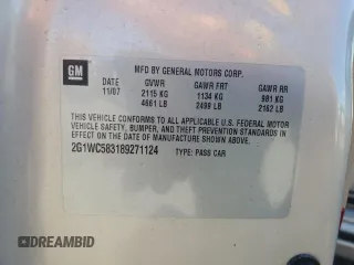 2008 Chevrolet Impala LT with VIN 2G1WC583189271124, listed as a Copart auction lot 74246234 with 101,670 mi miles and Non Repairable. Bid and sale history available at DreamBid. Image 12.