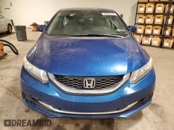 2015 Honda Civic LX with VIN 19XFB2F53FE279110, listed as a Copart auction lot 54827215 with Not Provided miles and Salvage Title. Bid and sale history available at carsss.com. Image 5.
