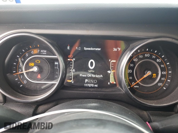2021 Jeep Wrangler Unlimited 80th Anniversary with VIN 1C4HJXDN7MW680450, listed as a Copart auction lot 87807545 with 117,275 mi miles and Salvage title. Bid and sale history available at DreamBid. Image 9.