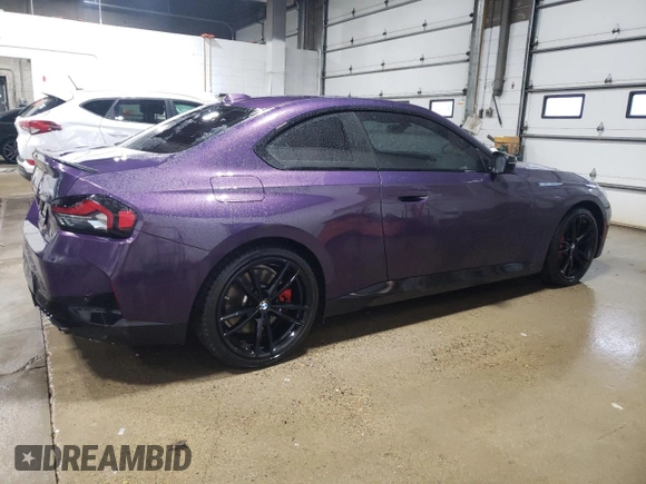 2024 BMW 2 Series M240i xDrive with VIN 3MW53CM06R8E52656, listed as a Copart auction lot 46146475 with 15,895 mi miles and Salvage Title. Bid and sale history available at carsss.com. Image 3.