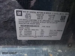 2014 Chevrolet Silverado 1500 LTZ with VIN 3GCUKSECXEG406378, listed as a IAAI auction lot 41588418 with 250,256 mi miles. Bid and sale history available at carsss.com. Image 9.