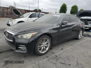 2017 Infiniti Q50 2.0t with VIN JN1CV7AP4HM640769, listed as a Copart auction lot 65736415 with 103,740 mi miles and Salvage title. Bid and sale history available at DreamBid. Image 1.