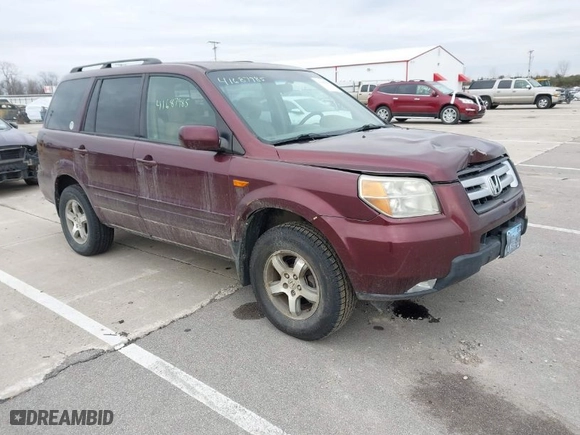 2007 Honda Pilot EX with VIN 5FNYF28407B017459, listed as a IAAI auction lot 41687985 with 177,200 mi miles. Bid and sale history available at carsss.com. Image 1.