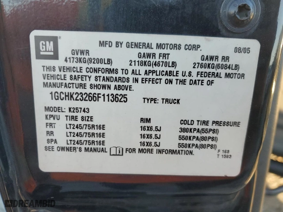 2006 Chevrolet Silverado 2500HD Work Truck with VIN 1GCHK23266F113625, listed as a Copart auction lot 47285745 with 277,865 mi miles and Salvage Title. Bid and sale history available at carsss.com. Image 15.
