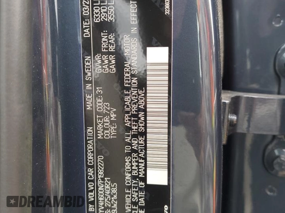 2023 Volvo XC90 Plus z VIN YV4H600N7P1982270, wystawiony jako Copart lot #71889094 z przebiegiem 9 077 mil mil oraz Szkoda całkowita • Salvage title. Historia ofert i sprzedaży dostępna na DreamBid. Obrazek 13.