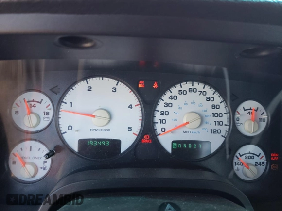 2004 Dodge Ram 2500 SLT with VIN 3D7KU28C34G206279, listed as a Copart auction lot 68125394 with 193,493 mi miles and Salvage Title. Bid and sale history available at carsss.com. Image 9.