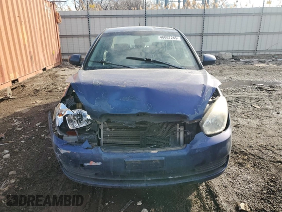2010 Hyundai Accent GLS with VIN KMHCN4AC7AU453990, listed as a Copart auction lot 46667245 with 69,202 mi miles and Salvage Title. Bid and sale history available at carsss.com. Image 5.