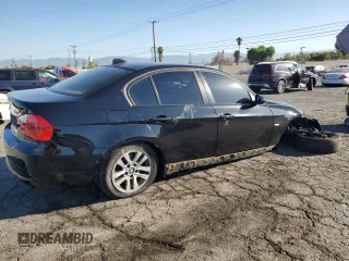 2007 BMW 3 Series 328i with VIN WBAVC53537FZ74075, listed as a Copart auction lot 52943835 with 107,117 mi miles and Salvage Title. Bid and sale history available at carsss.com. Image 3.