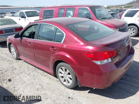 2012 Subaru Legacy 2.5i Premium with VIN 4S3BMCG62C3032296, listed as a IAAI auction lot 41781946 with 184,148 mi miles. Bid and sale history available at carsss.com. Image 3.