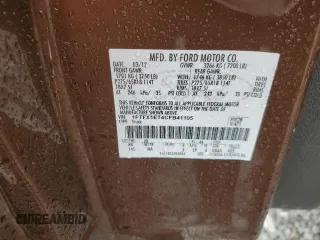 2012 Ford F-150 XL with VIN 1FTFX1ET4CFB41105, listed as a Copart auction lot 56142175 with Not provided miles and Salvage title. Bid and sale history available at DreamBid. Image 12.
