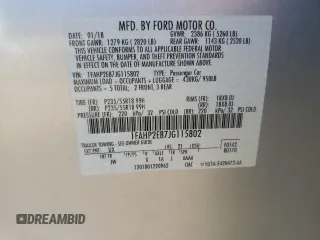 2018 Ford Taurus SEL with VIN 1FAHP2E87JG115802, listed as a Copart auction lot 61454325 with 71,738 mi miles and Salvage title. Bid and sale history available at DreamBid. Image 12.