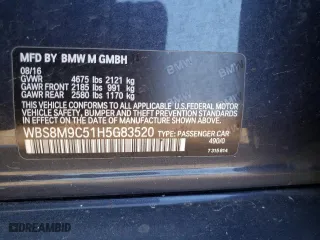 2017 BMW M3 with VIN WBS8M9C51H5G83520, listed as a Copart auction lot 48007903 with 64,393 mi miles. Bid and sale history available at carsss.com. Image 15.