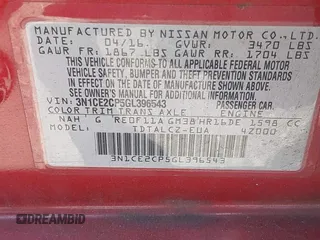2016 Nissan Note S with VIN 3N1CE2CP5GL396543, listed as a IAAI auction lot 42104410 with 170,792 mi miles and . Bid and sale history available at DreamBid. Image 9.