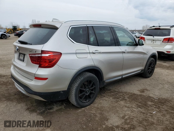 2015 BMW X3 xDrive28i with VIN 5UXWX9C5XF0D47847, listed as a Copart auction lot 52803715 with 128,814 mi miles and Clean Title. Bid and sale history available at DreamBid. Image 3.