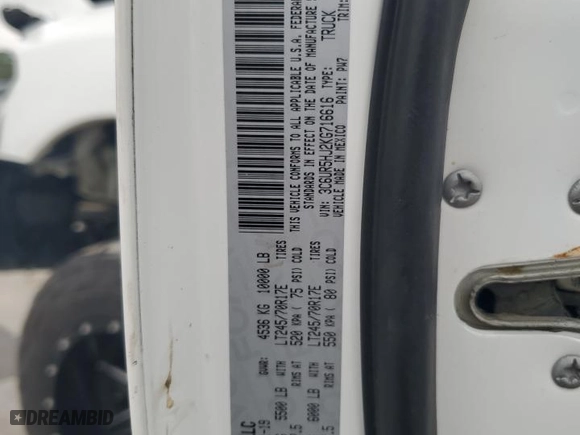 2019 Ram 2500 Tradesman with VIN 3C6UR5HJ2KG716616, listed as a Copart auction lot 64637644 with 96,697 mi miles and Salvage Title. Bid and sale history available at carsss.com. Image 15.