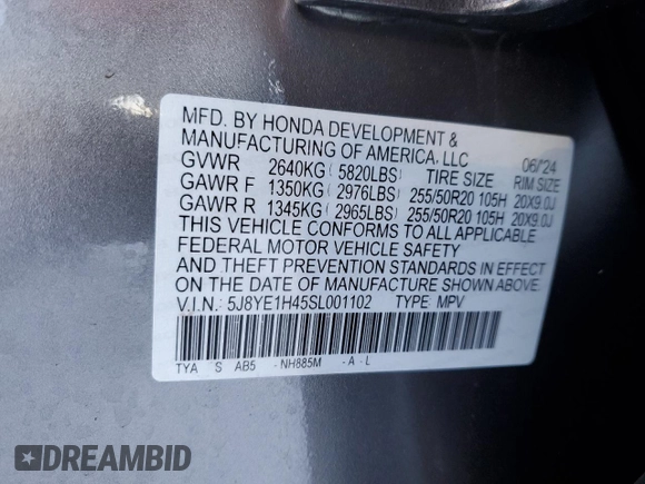 2025 Acura MDX Technology с VIN 5J8YE1H45SL001102, выставлен на аукционе Copart как лот 89157185 с пробегом 3 710 миль миль и Списание • Salvage title. История ставок и продаж доступна на DreamBid. Изображение 13.
