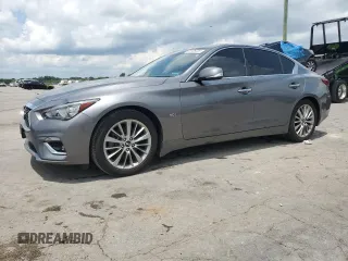 2019 Infiniti Q50 Luxe with VIN JN1EV7AP2KM518072, listed as a Copart auction lot 61906425 with 67,771 mi miles and Salvage title. Bid and sale history available at DreamBid. Image 1.