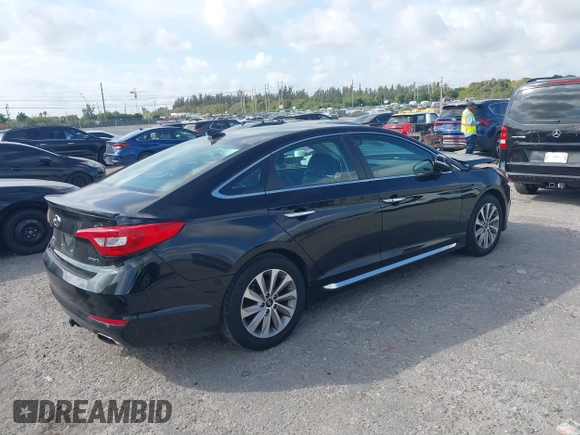 2017 Hyundai Sonata Sport with VIN 5NPE34AF0HH529891, listed as a IAAI auction lot 41607852 with 65,235 mi miles. Bid and sale history available at carsss.com. Image 4.