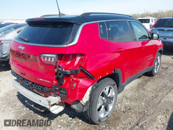 2018 Jeep Compass Limited with VIN 3C4NJCCB9JT466032, listed as a IAAI auction lot 41910549 with 81,249 mi miles and . Bid and sale history available at DreamBid. Image 4.