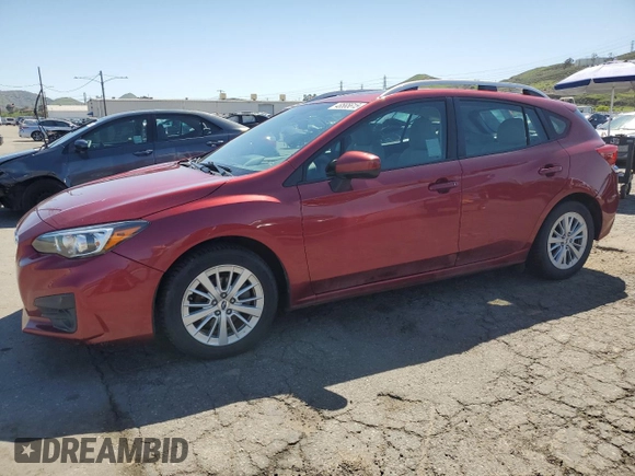 2018 Subaru Impreza Premium with VIN 4S3GTAD6XJ3724630, listed as a Copart auction lot 48565615 with 67,876 mi miles and Salvage Title. Bid and sale history available at carsss.com. Image 1.