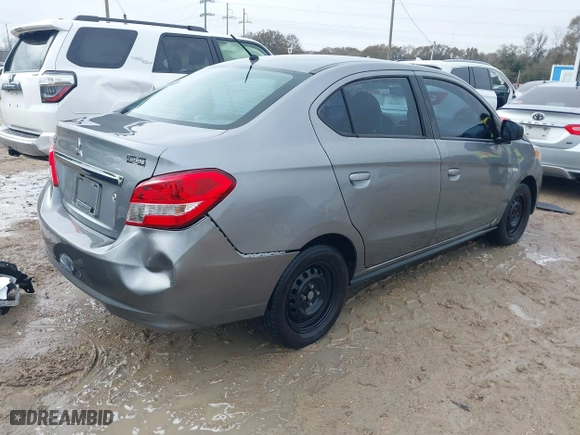 2020 Mitsubishi Mirage G4 ES with VIN ML32F3FJ9LHF08407, listed as a IAAI auction lot 41380079 with 57,292 mi miles. Bid and sale history available at carsss.com. Image 4.