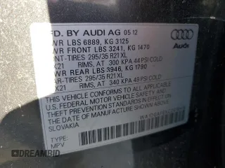 2012 Audi Q7 S line z VIN WA1DGAFEXCD010418, wystawiony jako Copart lot #81301544 z przebiegiem 192 297 mil mil oraz Czysty tytuł • Clean title. Historia ofert i sprzedaży dostępna na DreamBid. Obrazek 13.