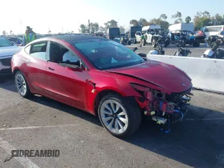 2023 Tesla Model 3 with VIN 5YJ3E1EA9PF695547, listed as a IAAI auction lot 40100334 with Not Provided miles and . Bid and sale history available at DreamBid. Image 1.