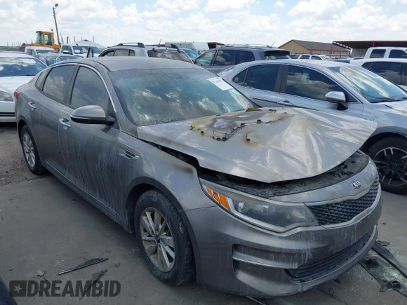 2016 Kia Optima LX with VIN 5XXGT4L32GG073267, listed as a IAAI auction lot 37153293 with 193,858 mi miles. Bid and sale history available at carsss.com. Image 1.