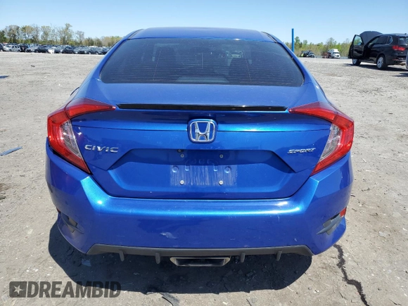 2019 Honda Civic Sport with VIN 19XFC2F86KE038109, listed as a Copart auction lot 53722175 with 89,615 mi miles and Salvage Title. Bid and sale history available at DreamBid. Image 6.