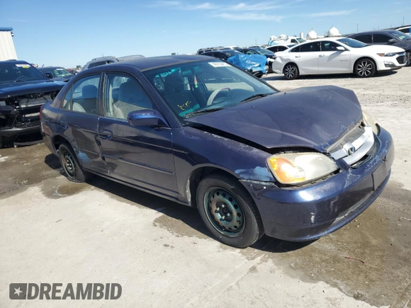 2003 Honda Civic LX with VIN 2HGES16593H615060, listed as a Copart auction lot 49705415 with Not Provided miles and Salvage Title. Bid and sale history available at carsss.com. Image 4.