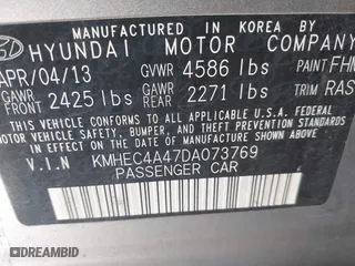 2013 Hyundai Sonata Hybrid Limited with VIN KMHEC4A47DA073769, listed as a IAAI auction lot 41758140 with 154,615 mi miles. Bid and sale history available at carsss.com. Image 9.